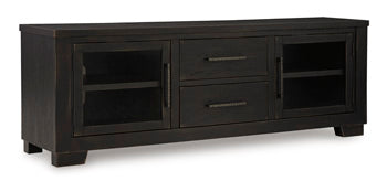 Galliden 80" TV Stand in Black, closed view