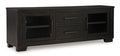 Galliden 80" TV Stand in Black, closed view