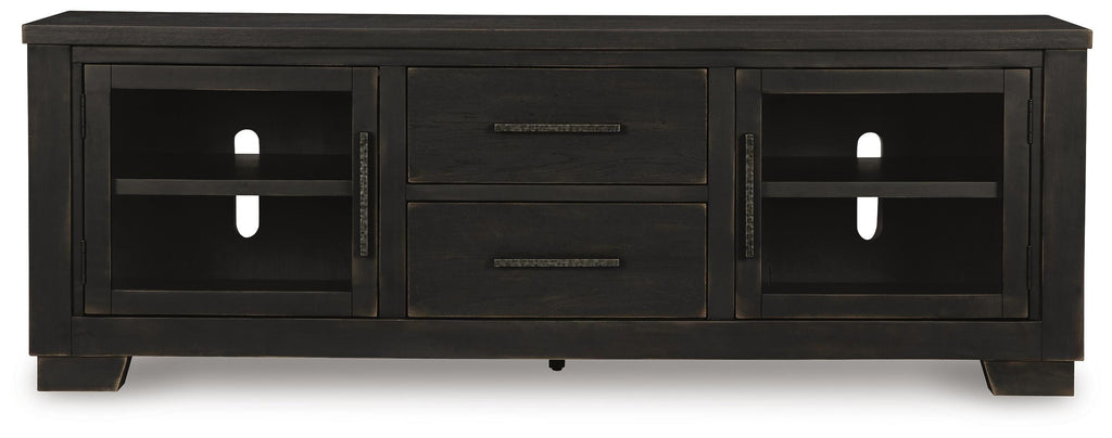 Galliden 80" TV Stand in Black, front view