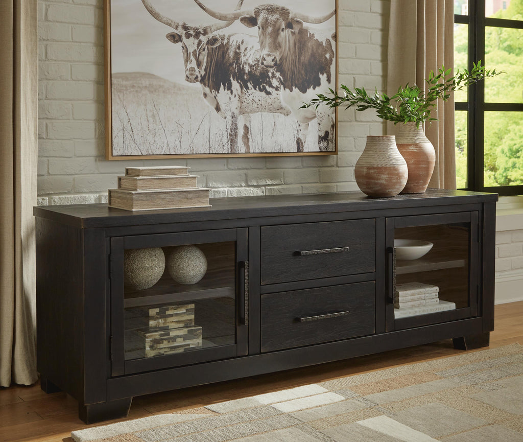 Galliden 80" TV Stand in Black, alternate view 3