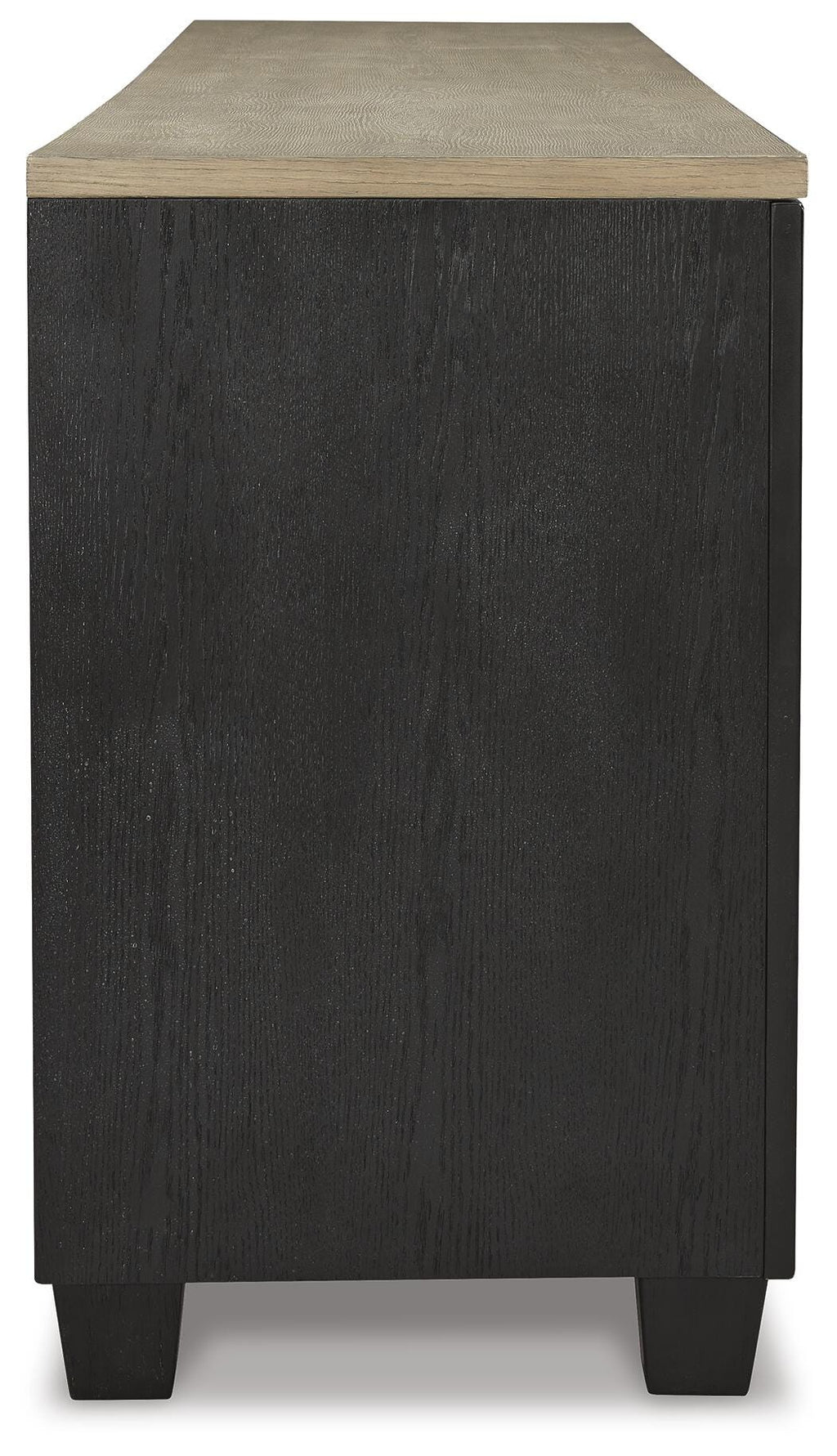 Foyland 83" TV Stand in Black/Brown, side view