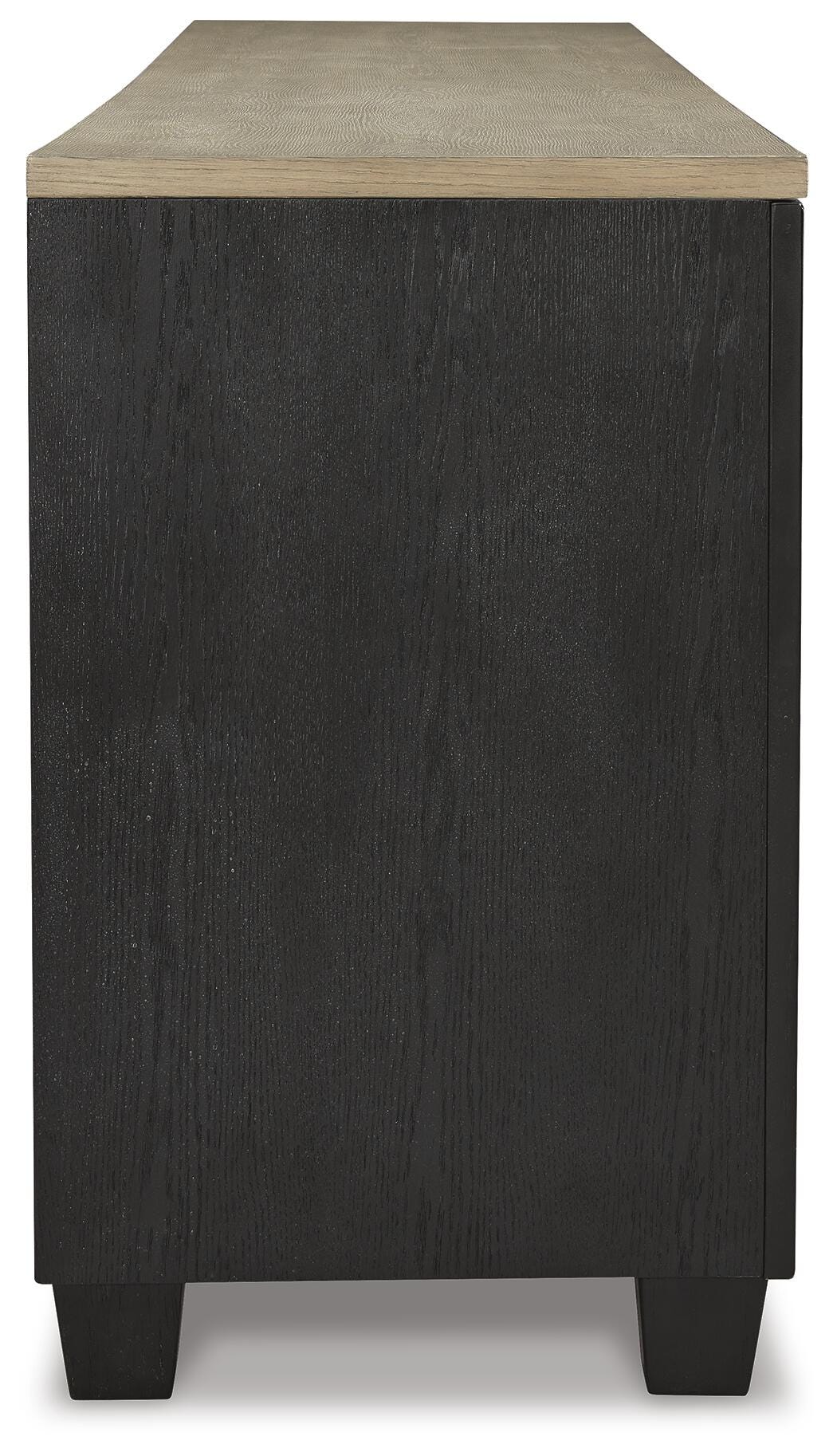 Foyland 83" TV Stand in Black/Brown, side view