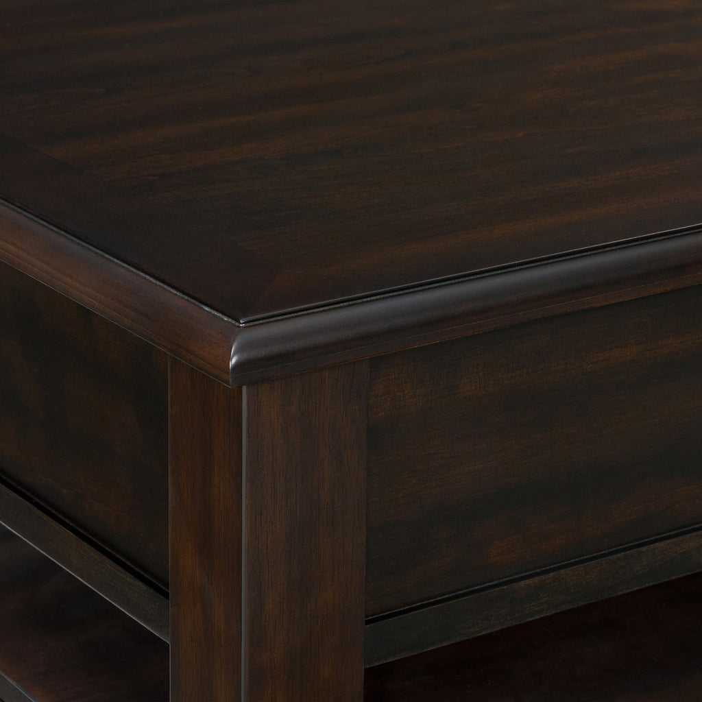 Wagner Rectangular Lift-Top Coffee Table W/ Casters In Cherry
