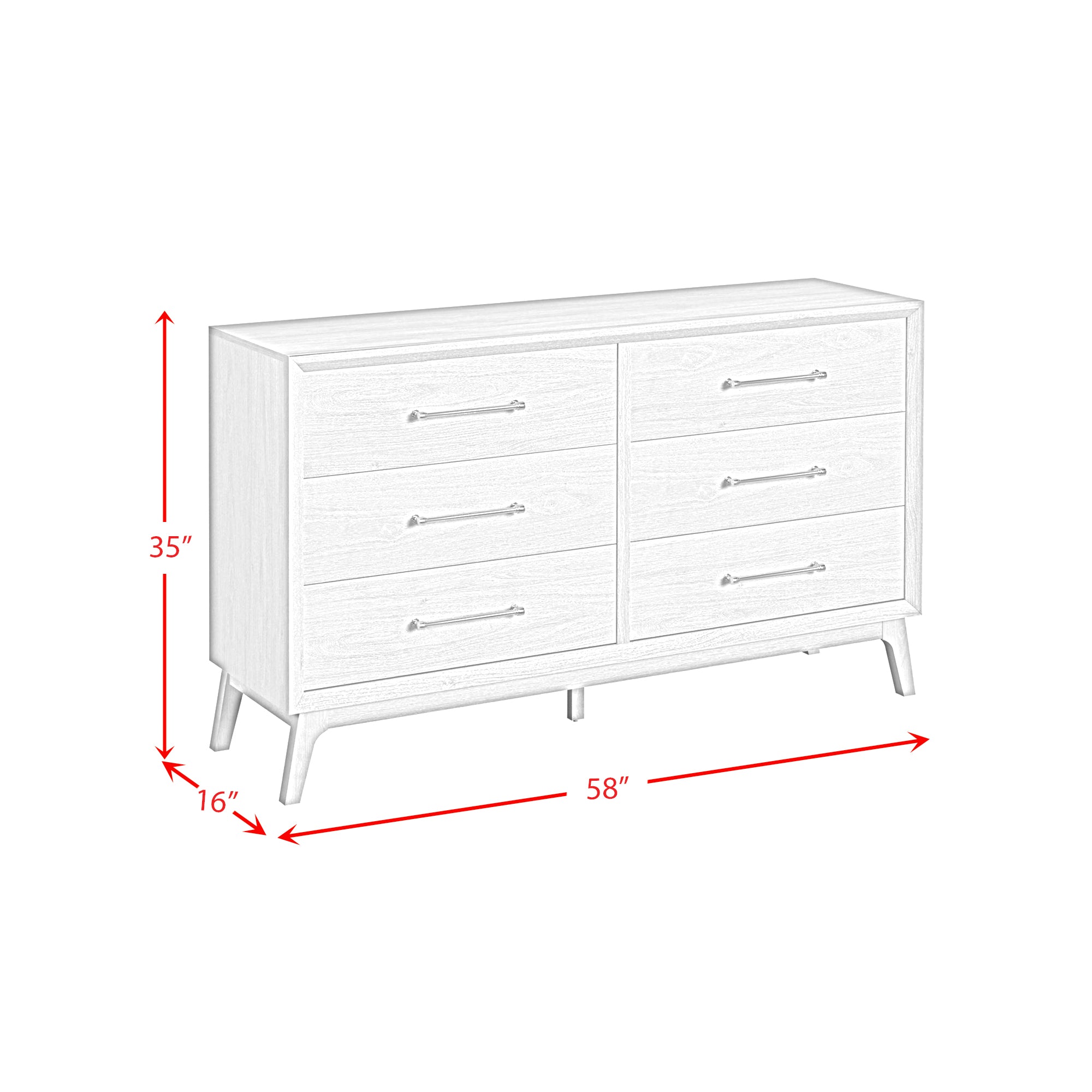 Westland 6-Drawer Dresser In Almond