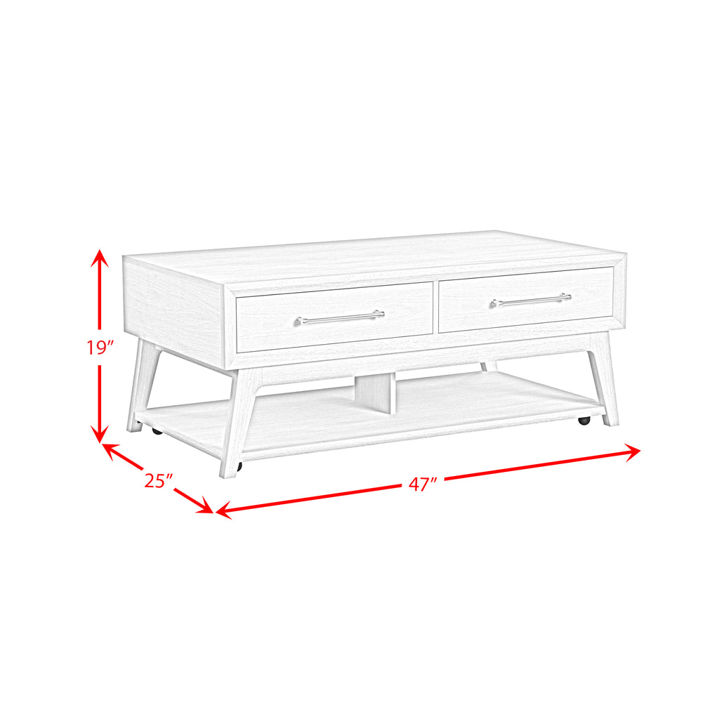 Westland Coffee Table With Casters In Almond
