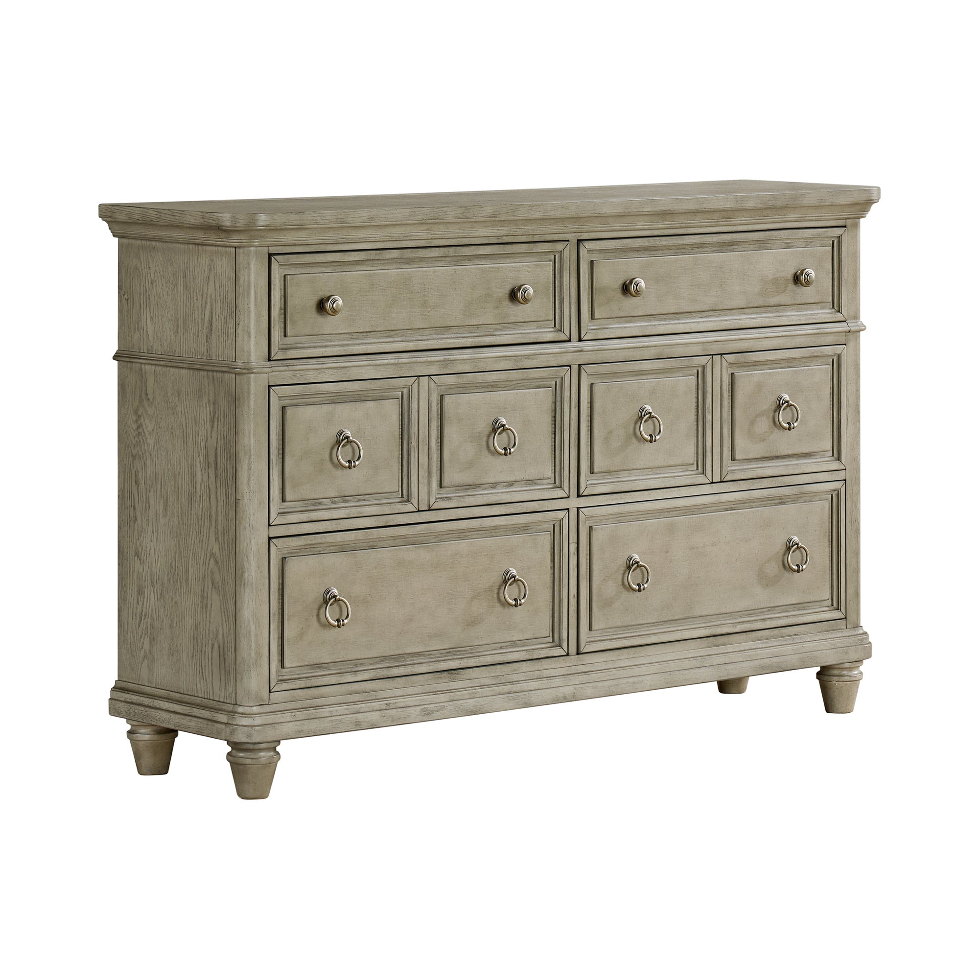 Whit-Ash 6-Drawer Dresser In Light Grey