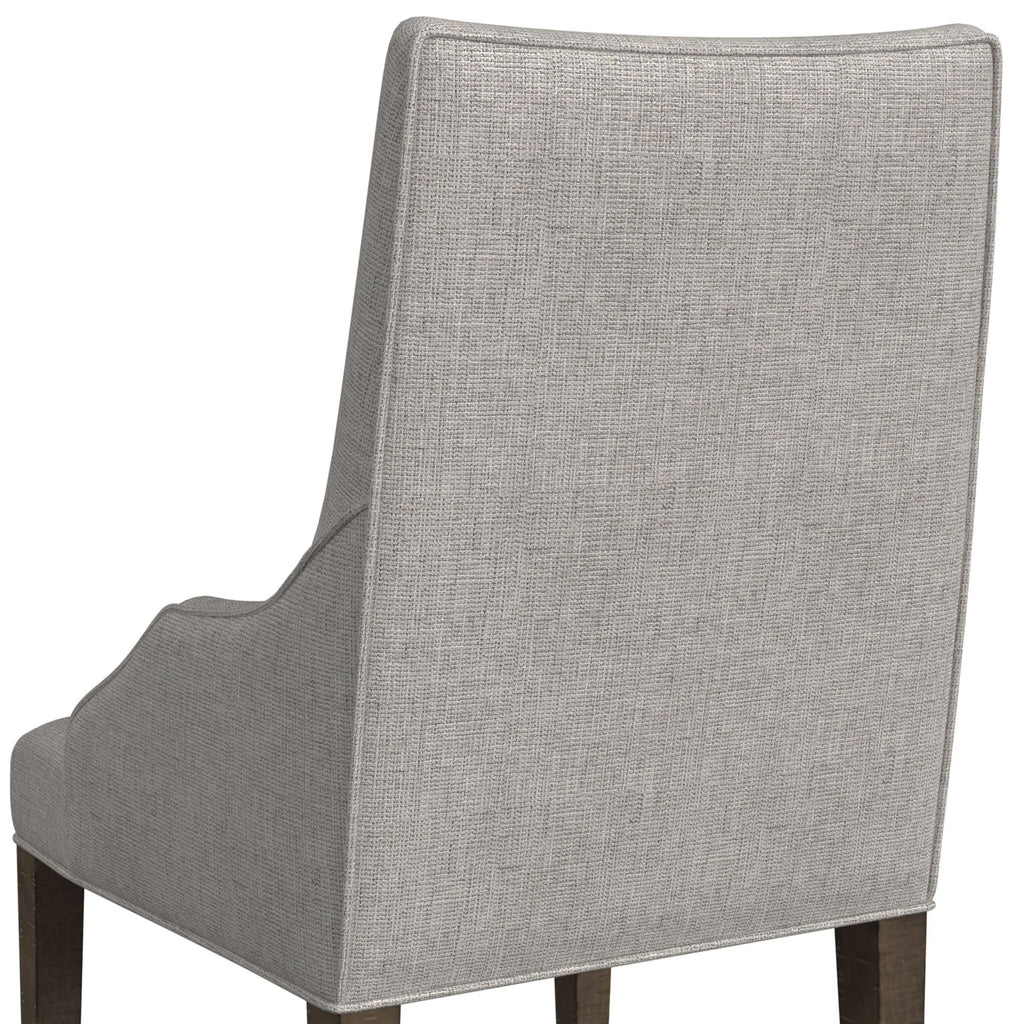 Yellowstone Dining Host Chair With Grey Fabric In Medium Brown (2 Per Carton)