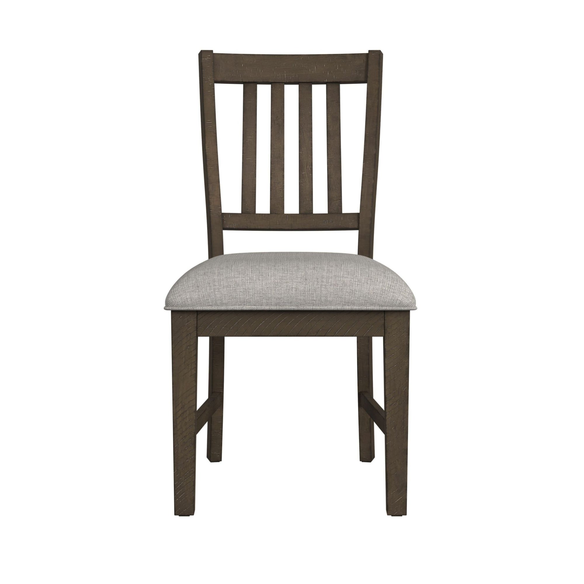 Yellowstone Dining Side Chair With Grey Fabric In Medium Brown (2 Per Carton)