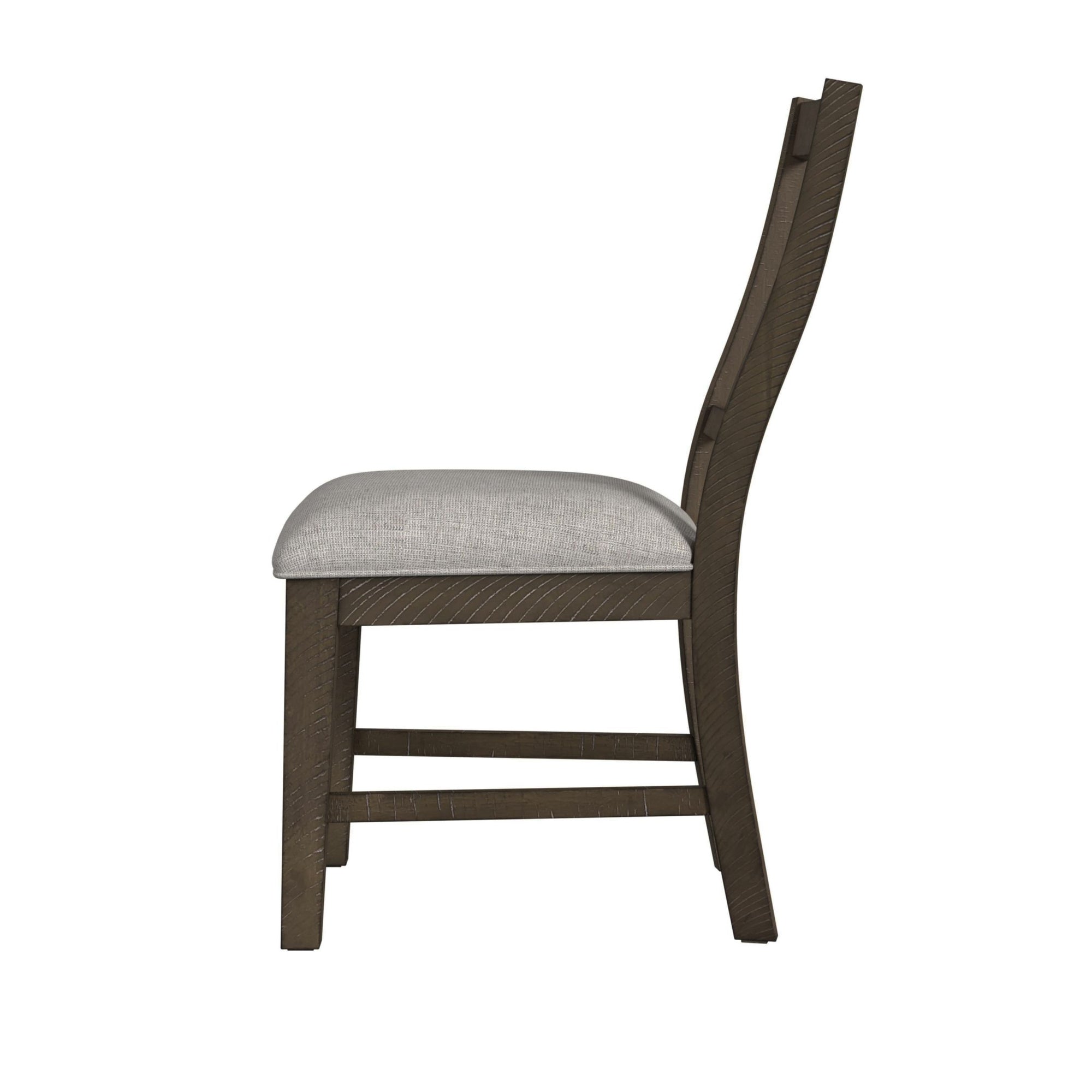 Yellowstone Dining Side Chair With Grey Fabric In Medium Brown (2 Per Carton)