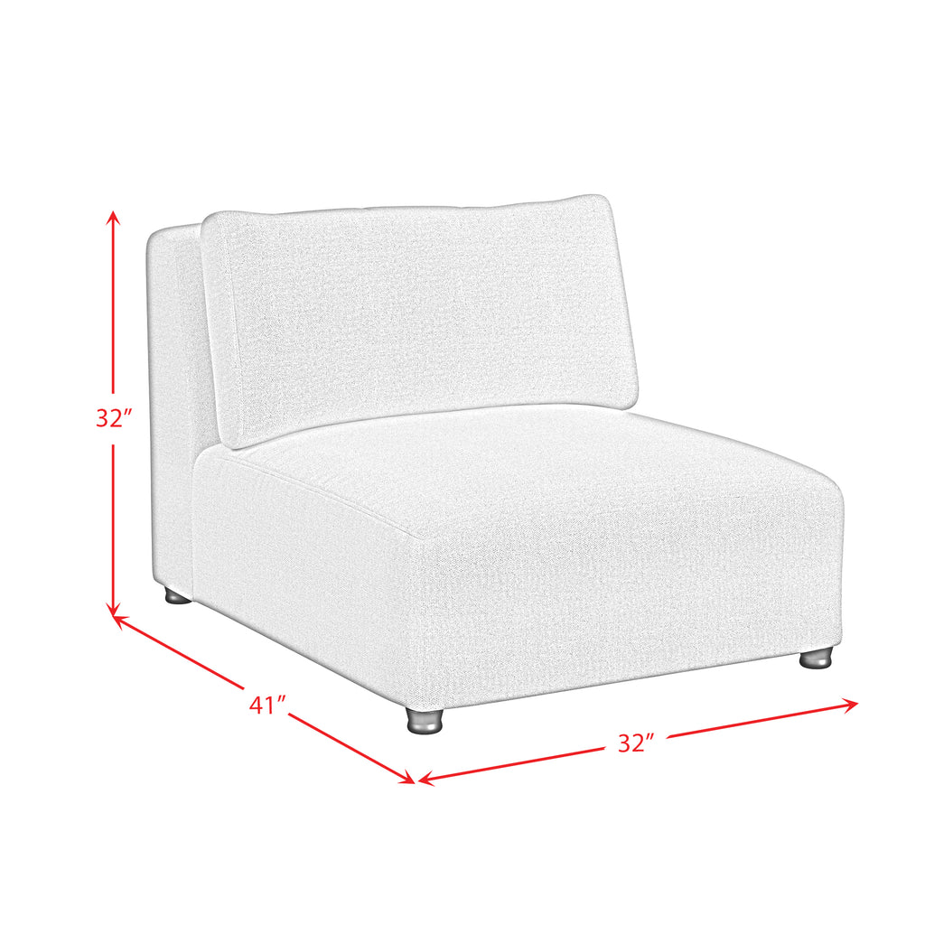 Zandara Modular Armless Chair - Olefin Beige