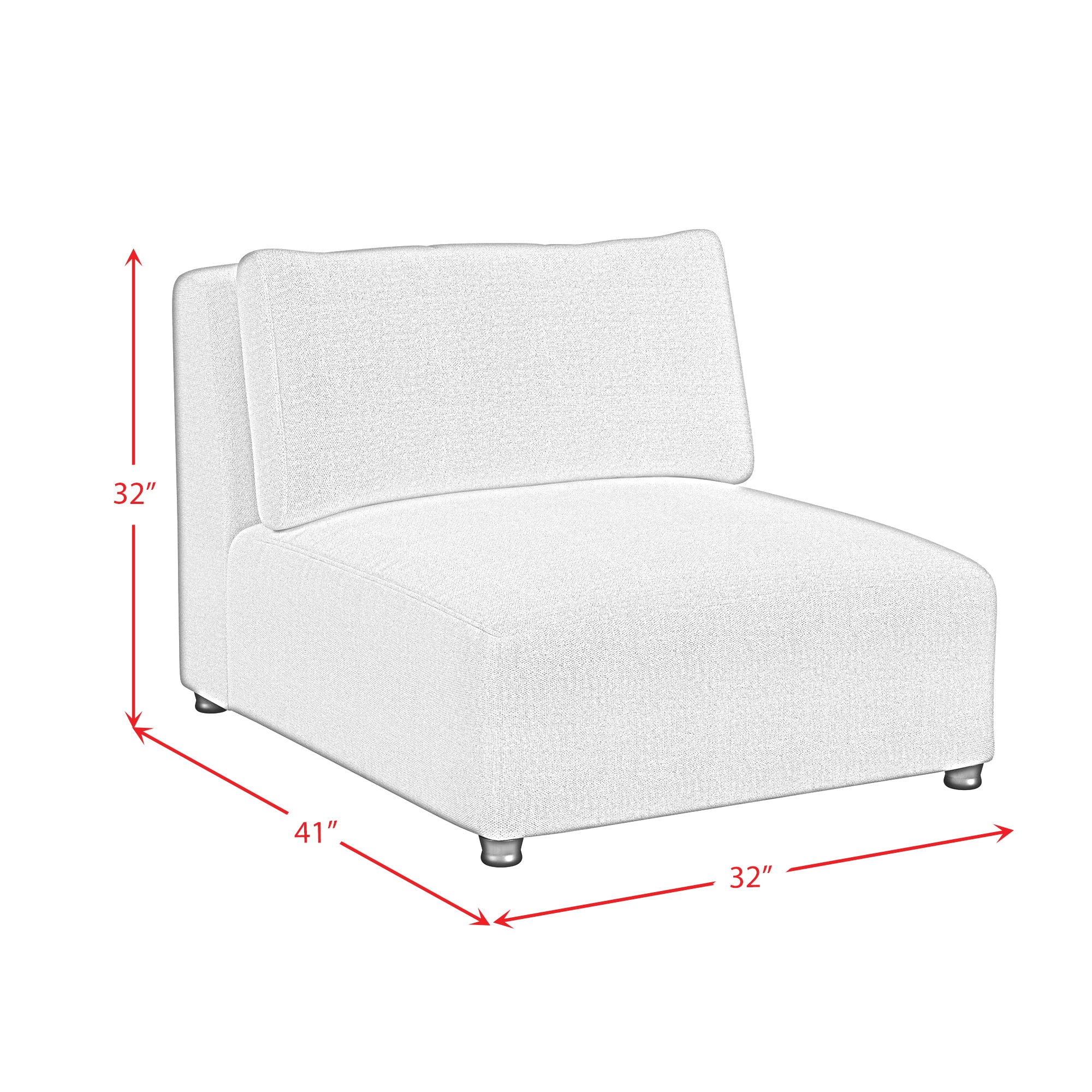 Zandara Modular Armless Chair - Olefin Beige