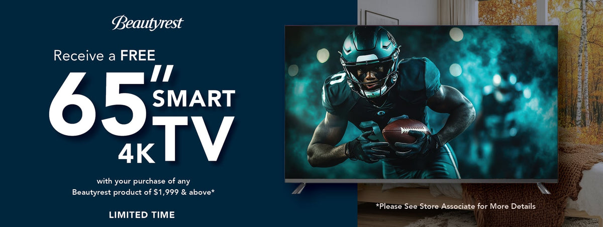 Beautyrest fall TV event: receive a free 65-inch 4K smart TV with a qualifying Beautyrest purchase