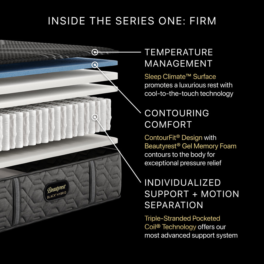 Beautyrest Black® Series One 12.5" Hybrid Firm Mattress - Full
