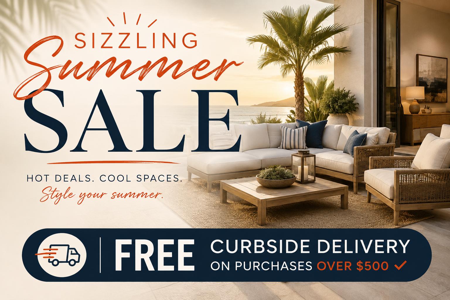 Sizzling Summer Sale – Free Curbside Delivery on Purchases Over $500